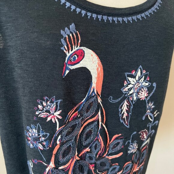 LUCKY BRAND Peacock Embroidered Tank Top Blue Multi Women's Large - Picture 10 of 10